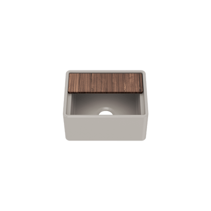 Julien Fira 15'' Single Bowl Kitchen Sink Matte Taupe Fireclay