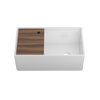 Julien Apron Front Undermount Single Bowl Kitchen Sink with Accessory Ledge, 33"x19"x11-1/2"