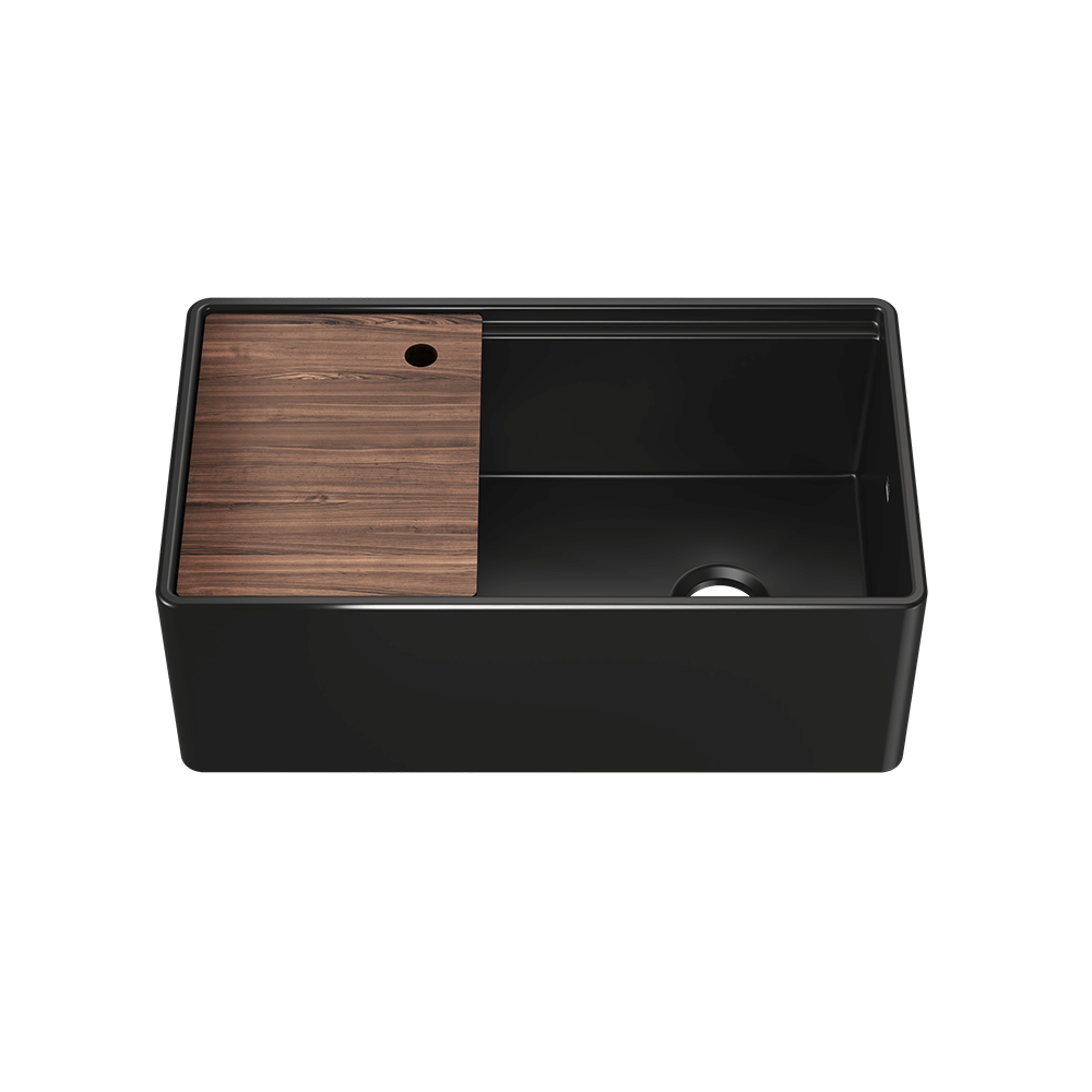 Julien Fira 33'' Single Bowl Kitchen Sink Matte Black Fireclay