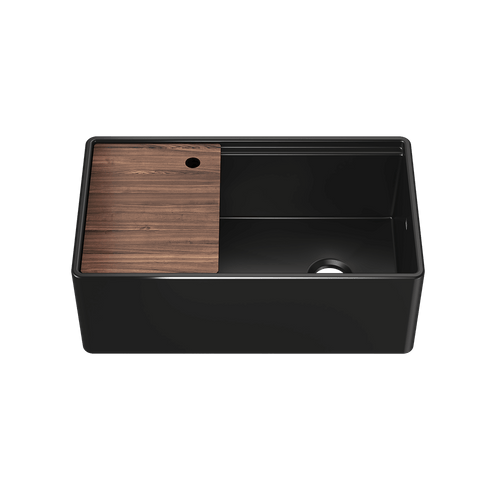 Julien Fira 33'' Single Bowl Kitchen Sink Matte Black Fireclay