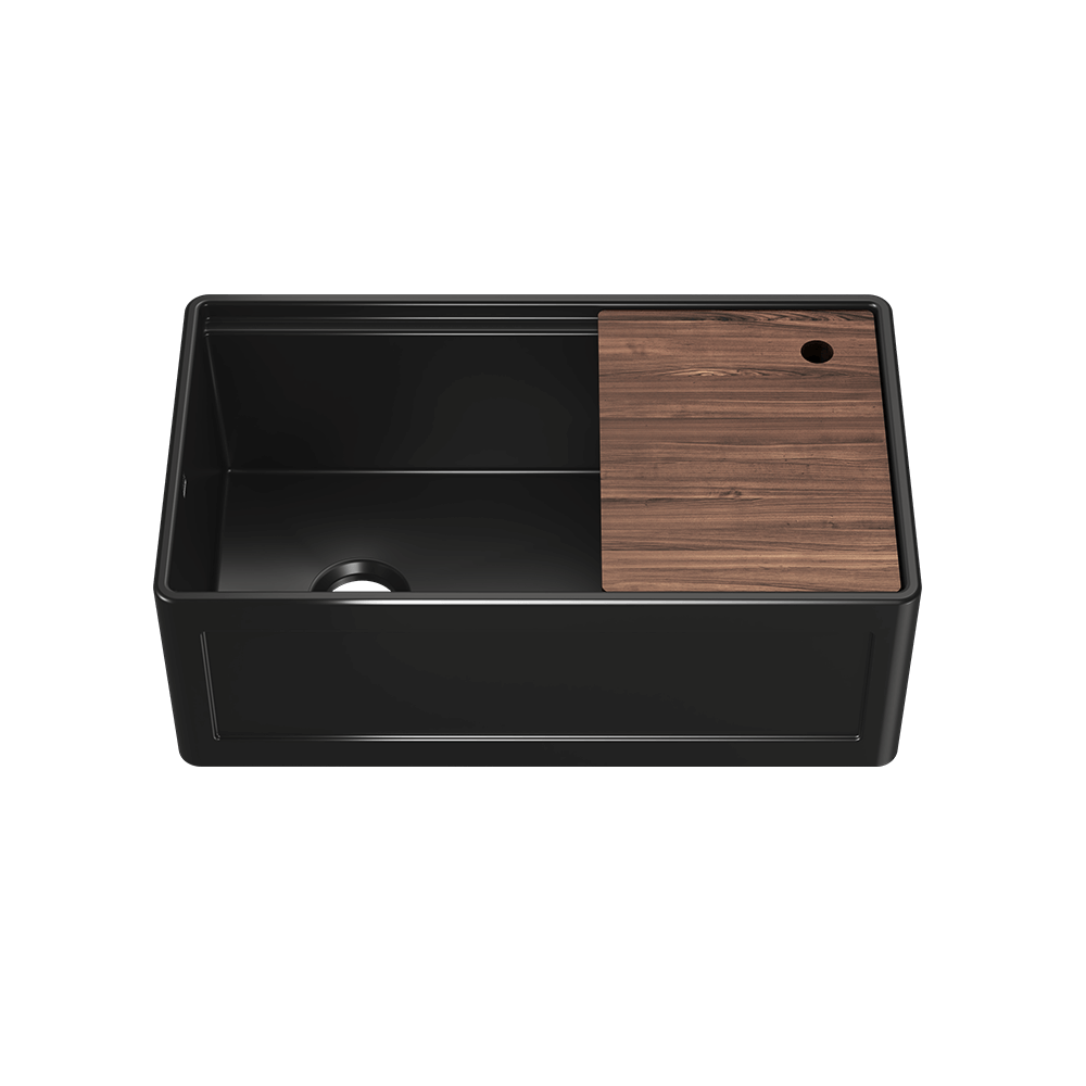 Julien Fira 33'' Single Bowl Kitchen Sink Matte Black Fireclay