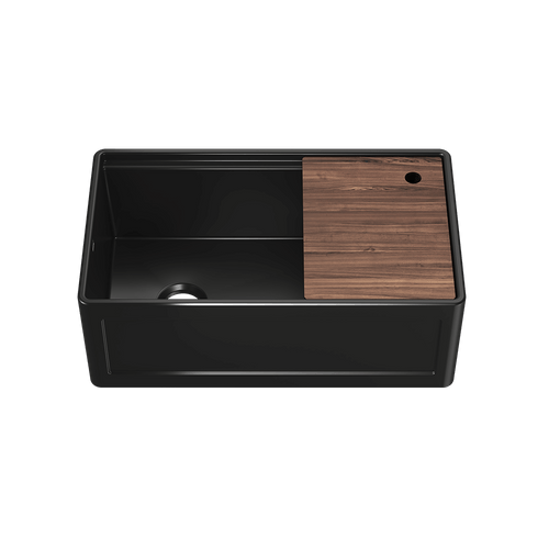 Julien Fira 33'' Single Bowl Kitchen Sink Matte Black Fireclay