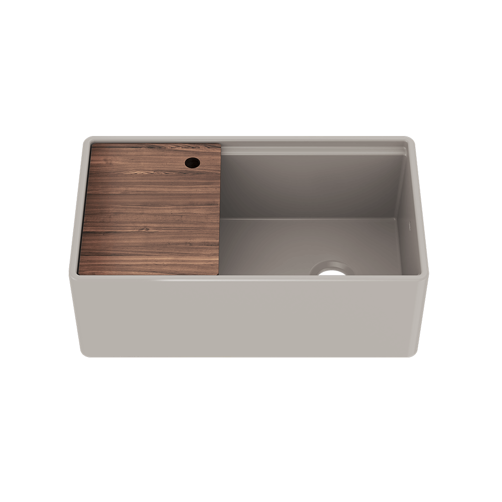 Julien Fira 33'' Single Bowl Kitchen Sink Matte Taupe Fireclay