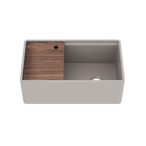 Julien Fira 33'' Single Bowl Kitchen Sink Matte Taupe Fireclay