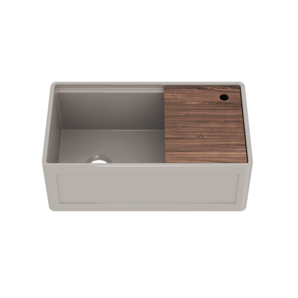 Julien Fira 33'' Single Bowl Kitchen Sink Matte Taupe Fireclay