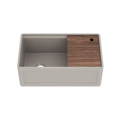 Julien Fira 33'' Single Bowl Kitchen Sink Matte Taupe Fireclay