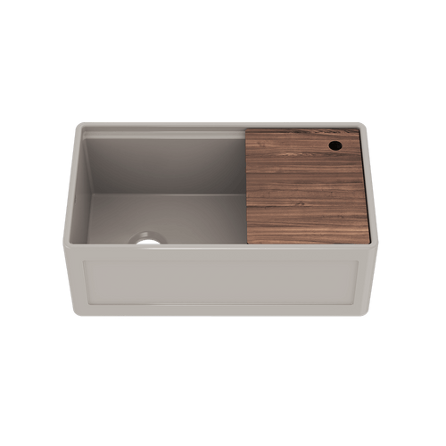 Julien Fira 33'' Single Bowl Kitchen Sink Matte Taupe Fireclay