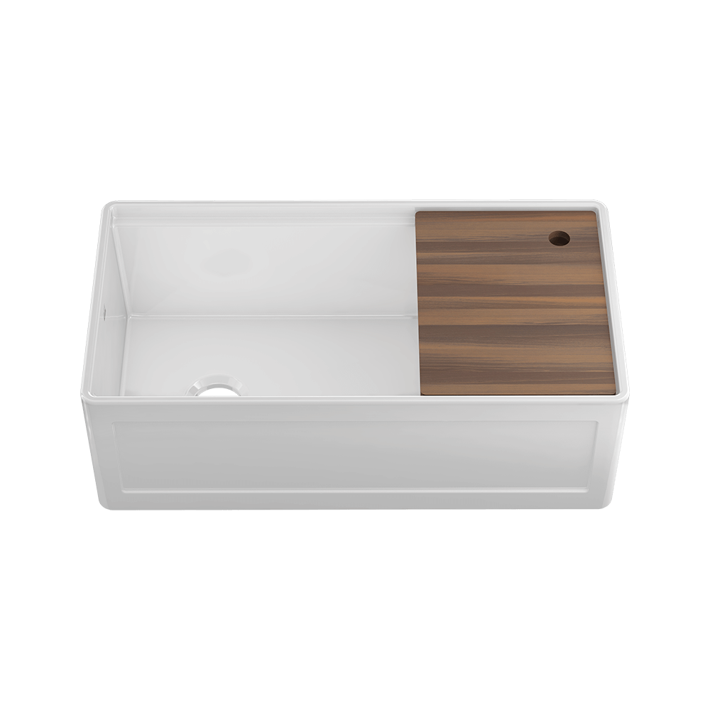 Julien Apron Front Undermount Single Bowl Kitchen Sink with Accessory Ledge, 36"x19"x11-1/2"