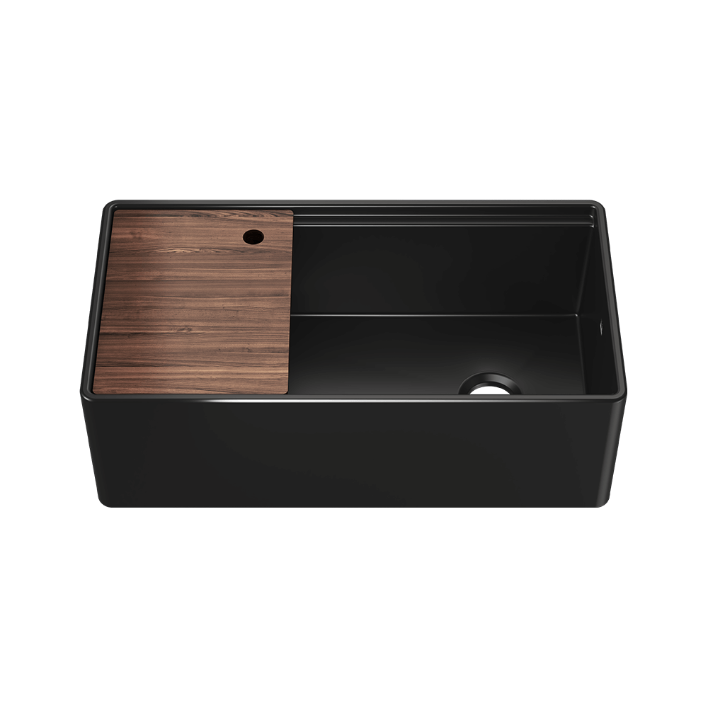 Julien Fira 36'' Single Bowl Kitchen Sink Matte Black Fireclay