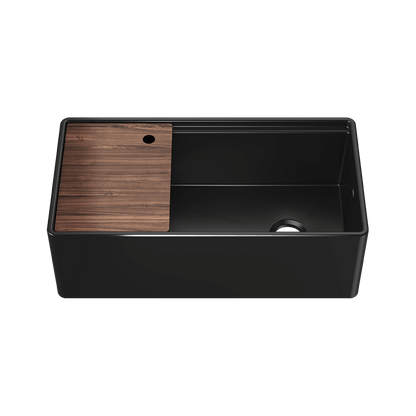 Julien Fira 36'' Single Bowl Kitchen Sink Matte Black Fireclay