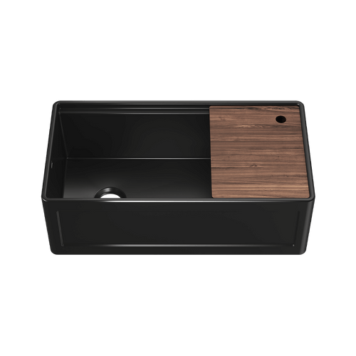 Julien Fira 36'' Single Bowl Kitchen Sink Matte Black Fireclay