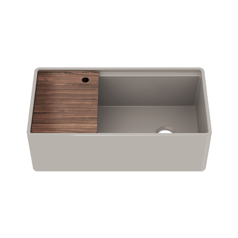 Julien Fira 36'' Single Bowl Kitchen Sink Matte Taupe Fireclay
