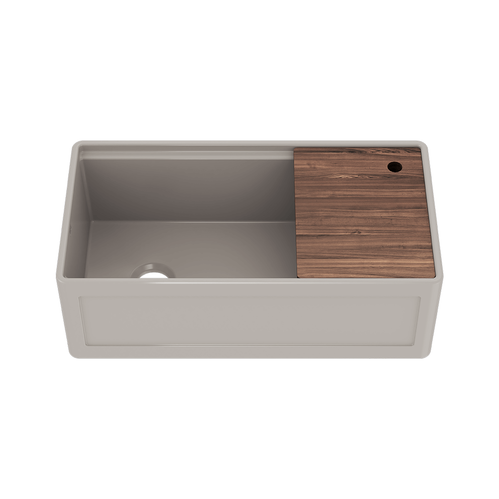 Julien Fira 36'' Single Bowl Kitchen Sink Matte Taupe Fireclay