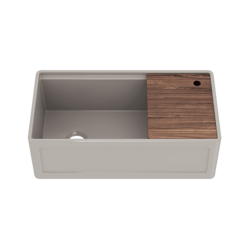 Julien Fira 36'' Single Bowl Kitchen Sink Matte Taupe Fireclay