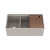 Julien Fira 36'' Double Bowl Kitchen Sink Matte Taupe Fireclay