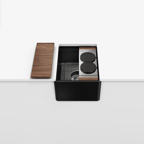 Julien Fira 15''  Single Bowl Workstation Bar Set Matte Black Fireclay