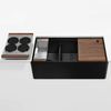 Julien Fira 36''  Double Bowl Workstation Kitchen Set Matte Black Fireclay