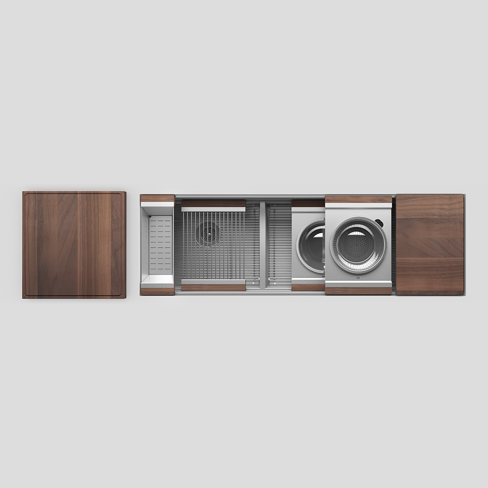 Julien 57" Undermount Double-Bowl Workstation Kitchen Sink Set