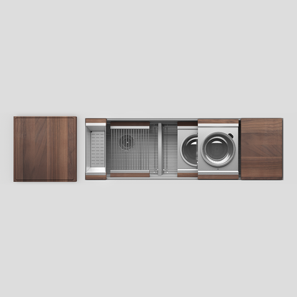 Julien 57" Undermount Double-Bowl Workstation Kitchen Sink Set