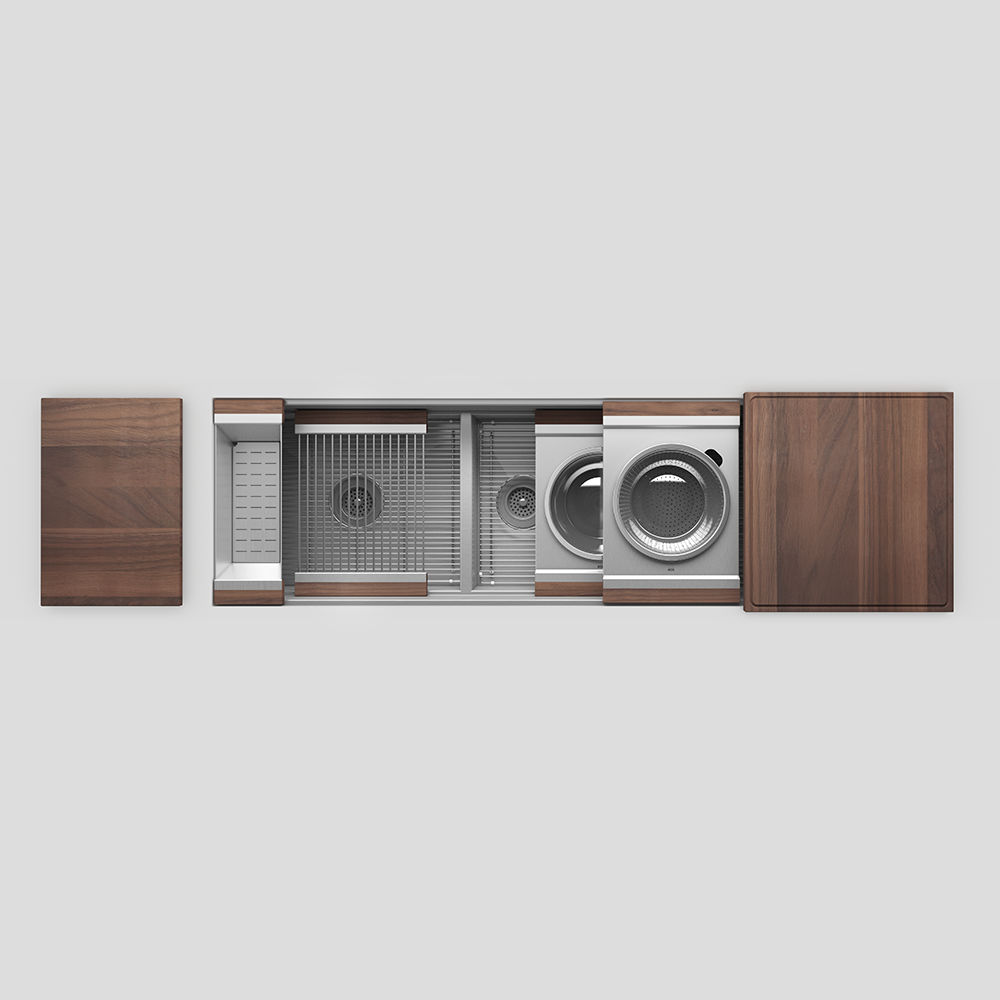 Julien 63" Undermount Double-Bowl Workstation Kitchen Sink Set