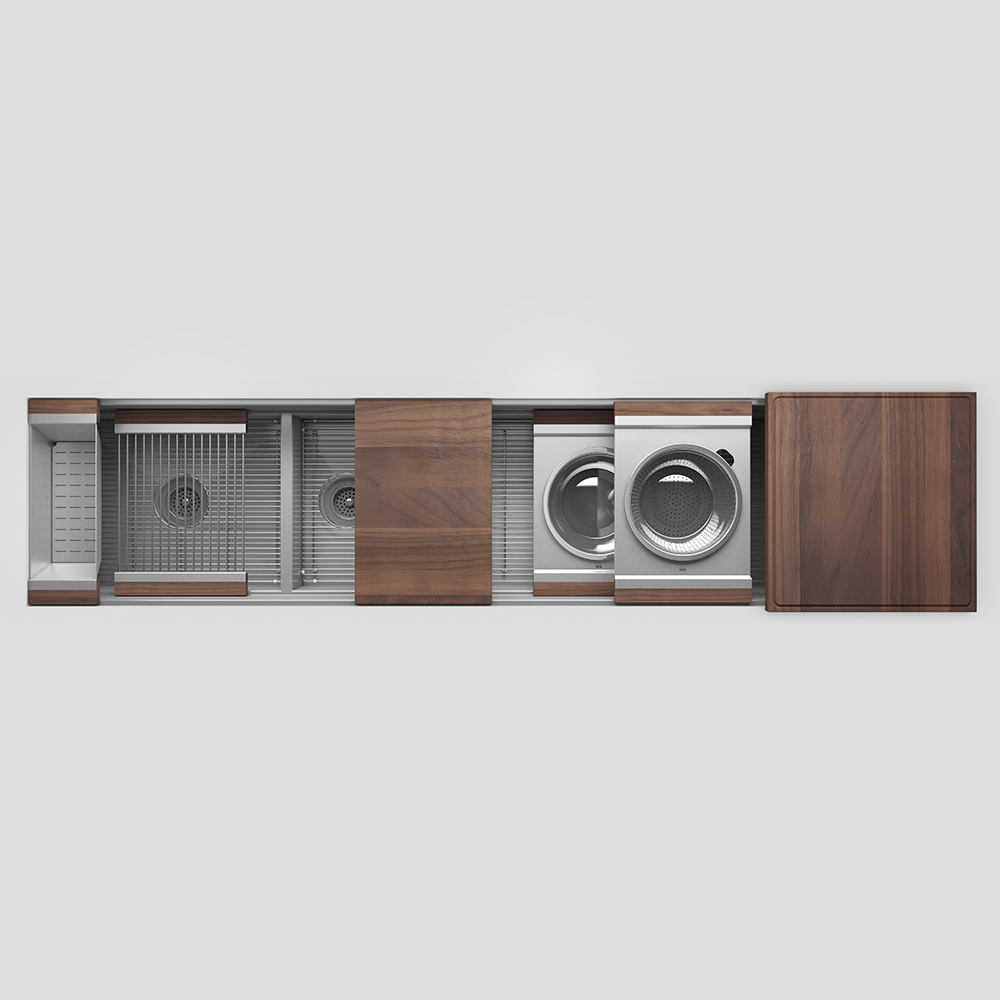 Julien 81" Undermount Double-Bowl Workstation Kitchen Sink Set