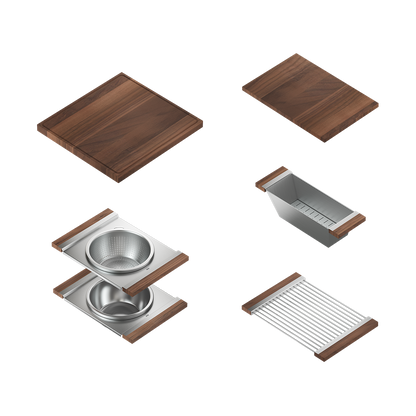Julien 81" Undermount Double-Bowl Workstation Kitchen Sink Set