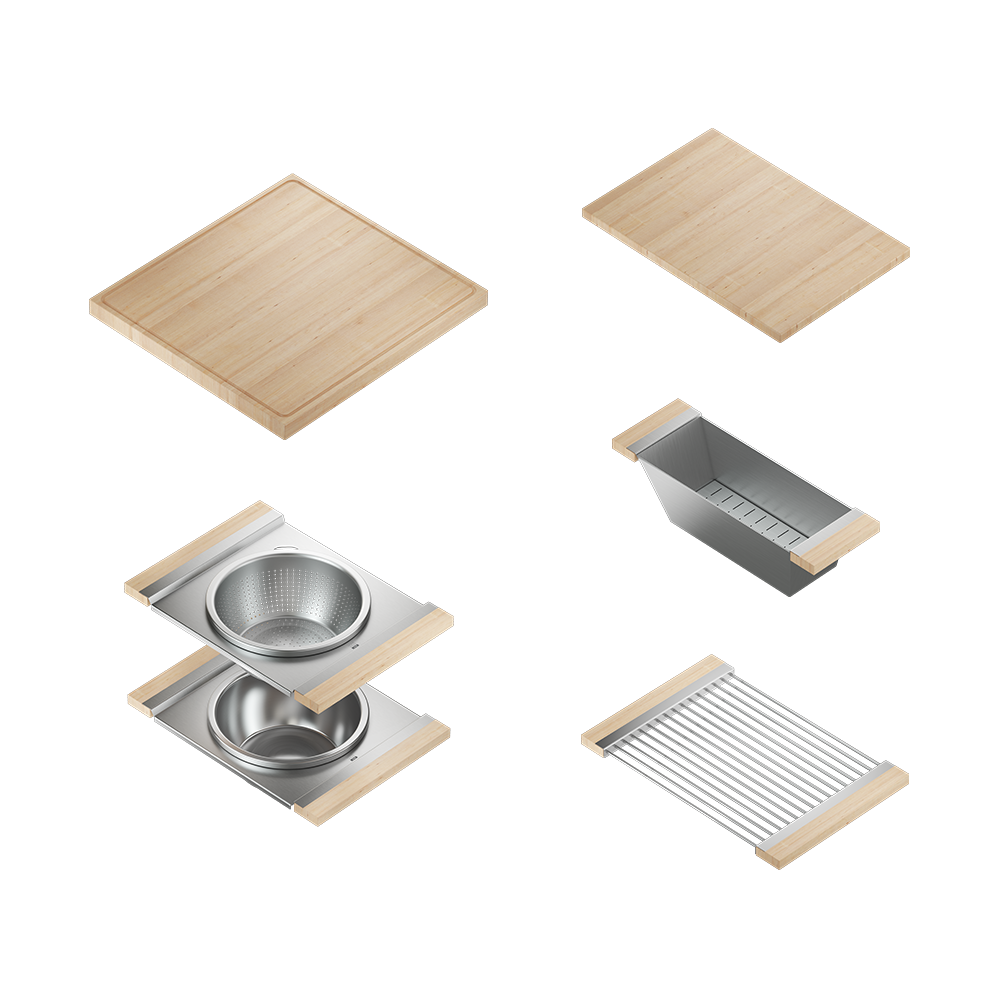 Julien 63" Undermount Double-Bowl Workstation Kitchen Sink Set