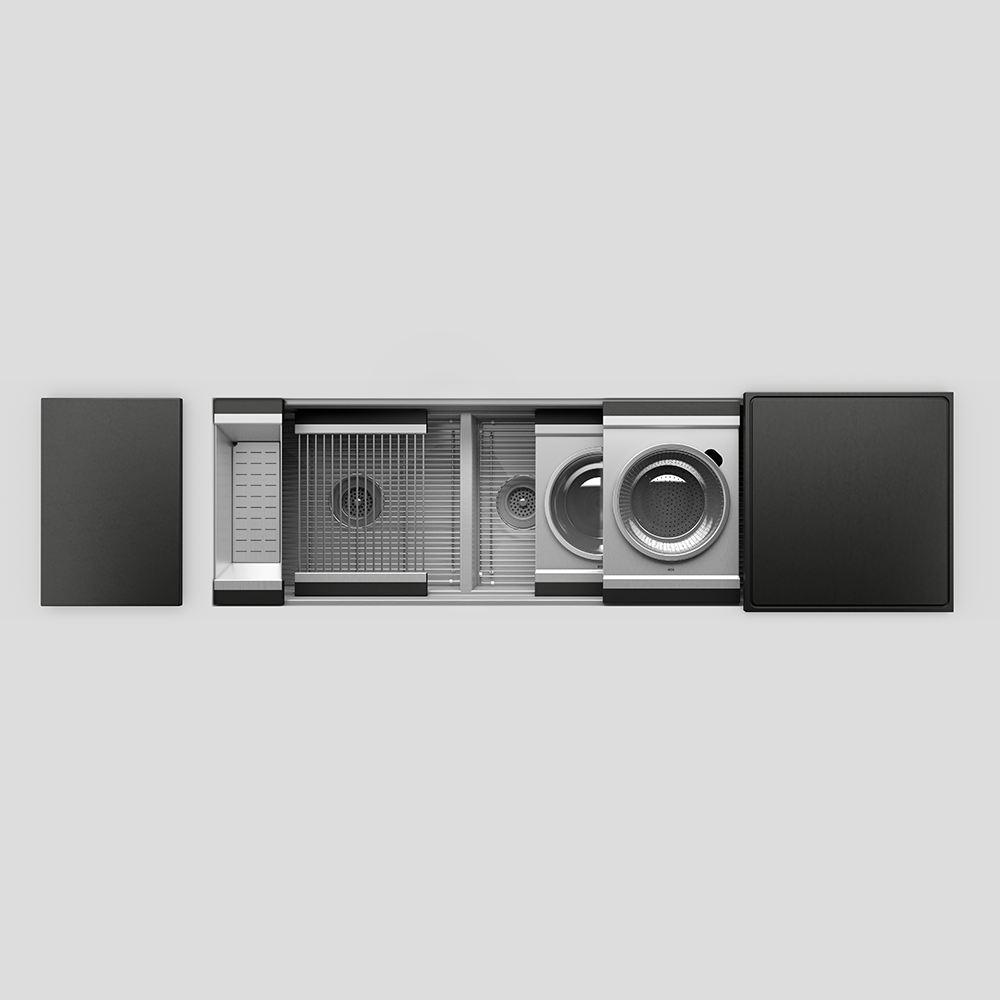 Julien 63" Undermount Double-Bowl Workstation Kitchen Sink Set