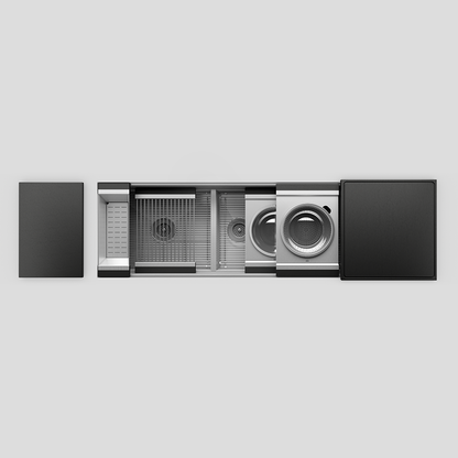 Julien 63" Undermount Double-Bowl Workstation Kitchen Sink Set