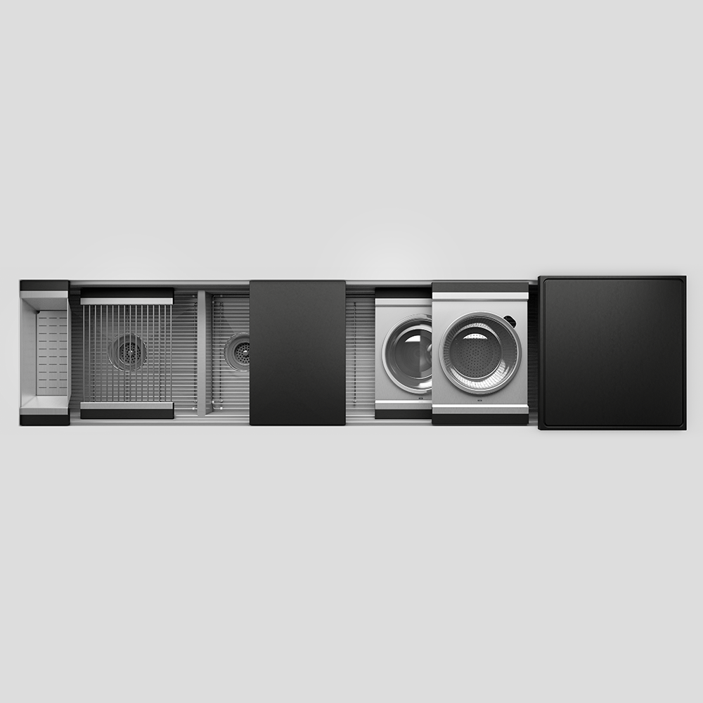 Julien 81" Undermount Double-Bowl Workstation Kitchen Sink Set