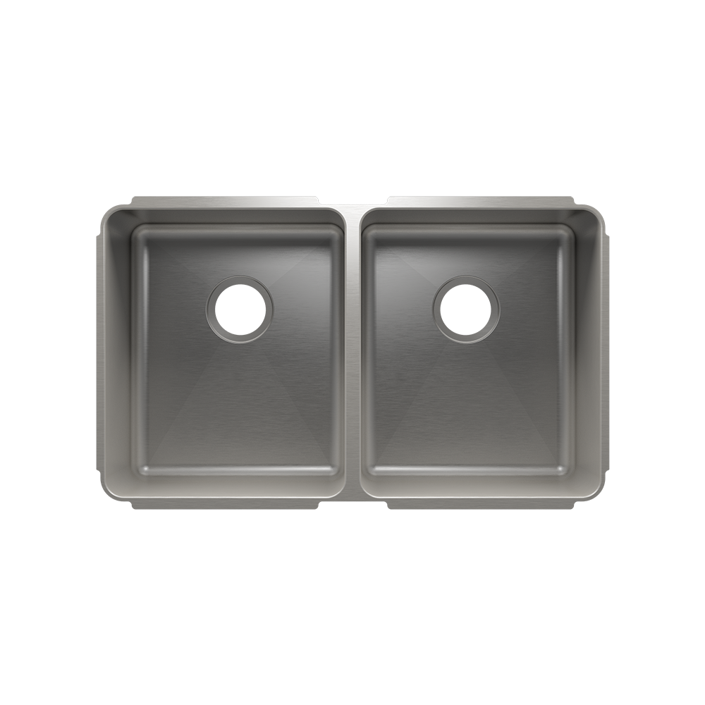 Julien Undermount Classic Double Bowl Kitchen Sink, L15"x18"x10" R15"x18"x10"