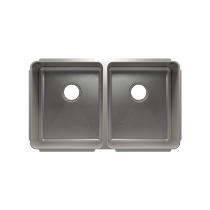 Julien Undermount Classic Double Bowl Kitchen Sink, L15"x18"x10" R15"x18"x10"