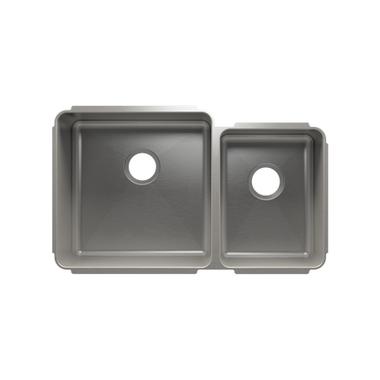 Julien Undermount Classic Double Bowl Kitchen Sink, L18"x18"x10" R12"x16"x8"