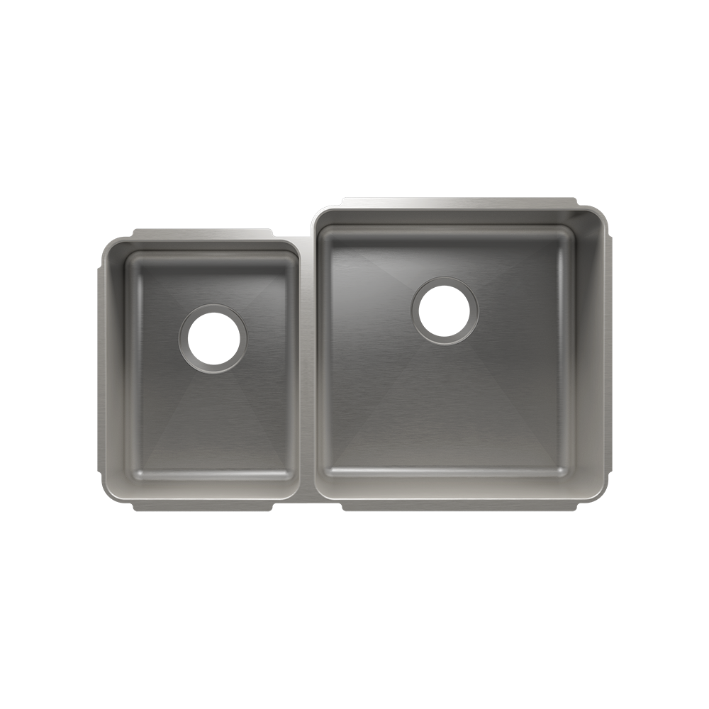 Julien Undermount Classic Double Bowl Kitchen Sink, L12"x16"x8" R18"x18"x10"