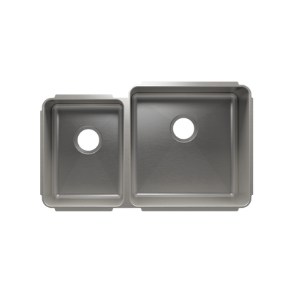 Julien Undermount Classic Double Bowl Kitchen Sink, L12"x16"x8" R18"x18"x10"
