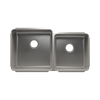 Julien Undermount Classic Double Bowl Kitchen Sink, L18"x18"x10" R15"x16"x8"
