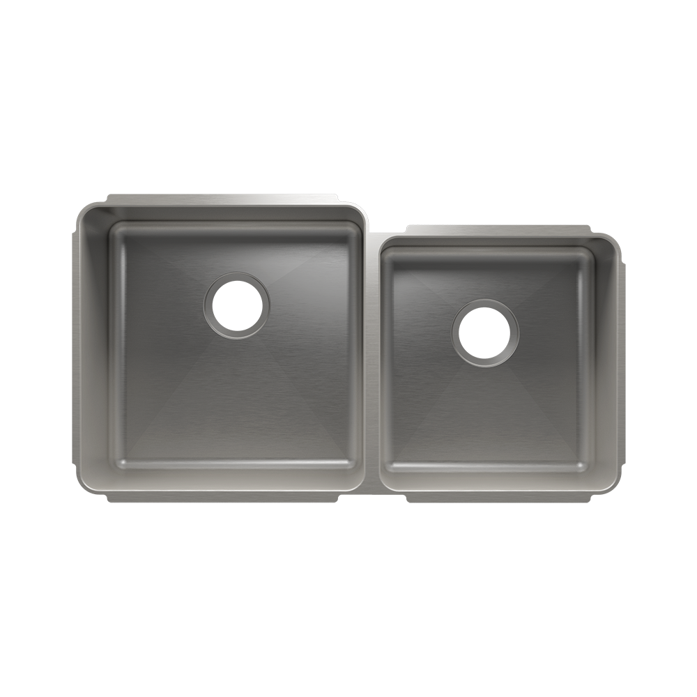 Julien Undermount Classic Double Bowl Kitchen Sink, L18"x18"x10" R15"x16"x8"