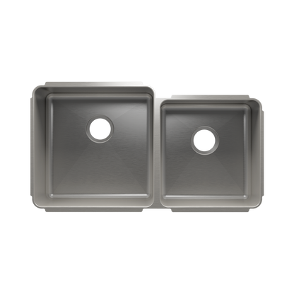 Julien Undermount Classic Double Bowl Kitchen Sink, L18"x18"x10" R15"x16"x8"
