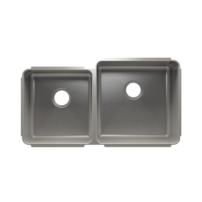 Julien Undermount Classic Double Bowl Kitchen Sink, L15"x16"x8" R18"x18"x10"
