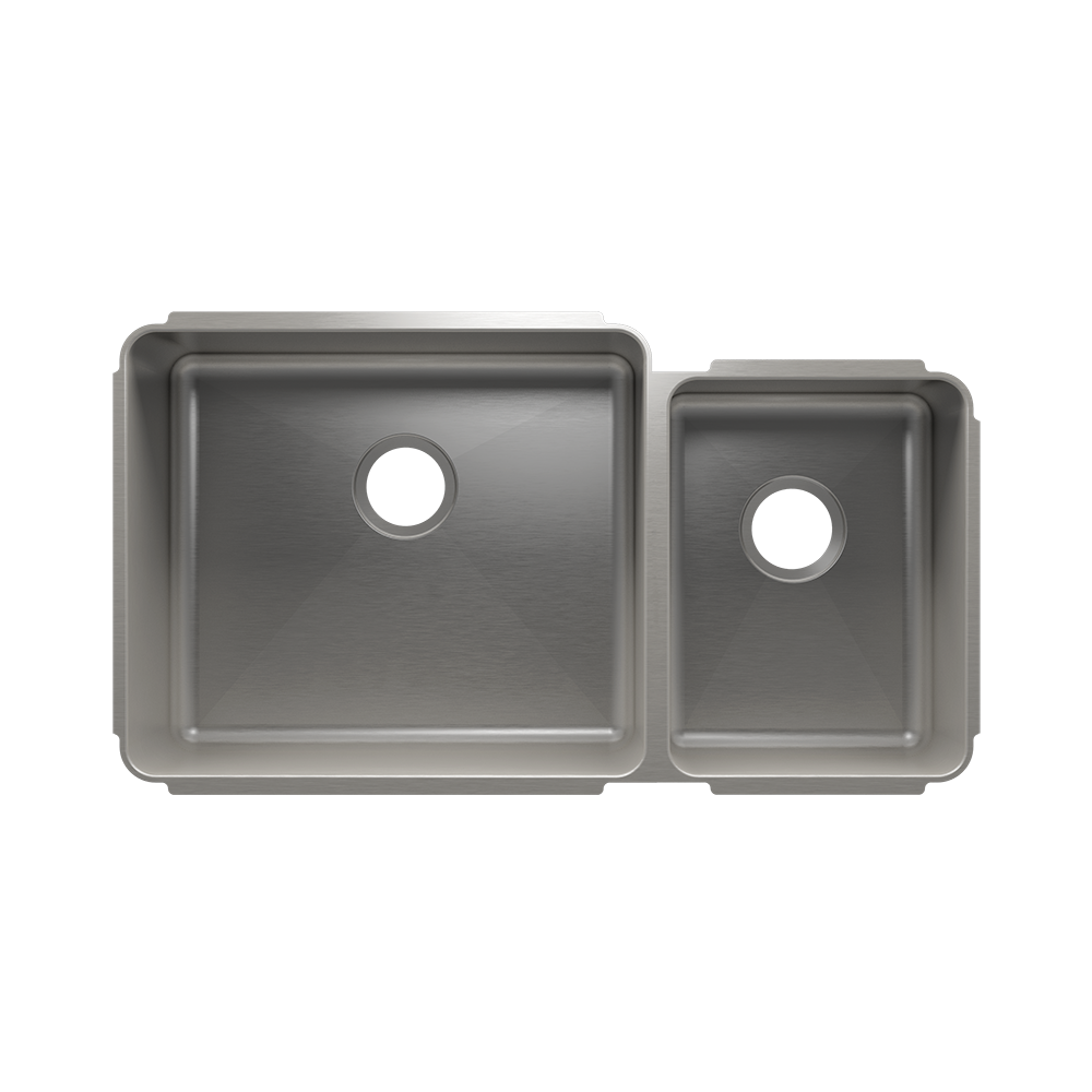 Julien Undermount Classic Double Bowl Kitchen Sink, L21"x18"x10" R12"x16"x8"