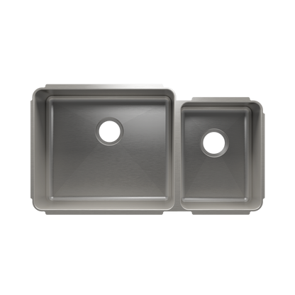 Julien Undermount Classic Double Bowl Kitchen Sink, L21"x18"x10" R12"x16"x8"