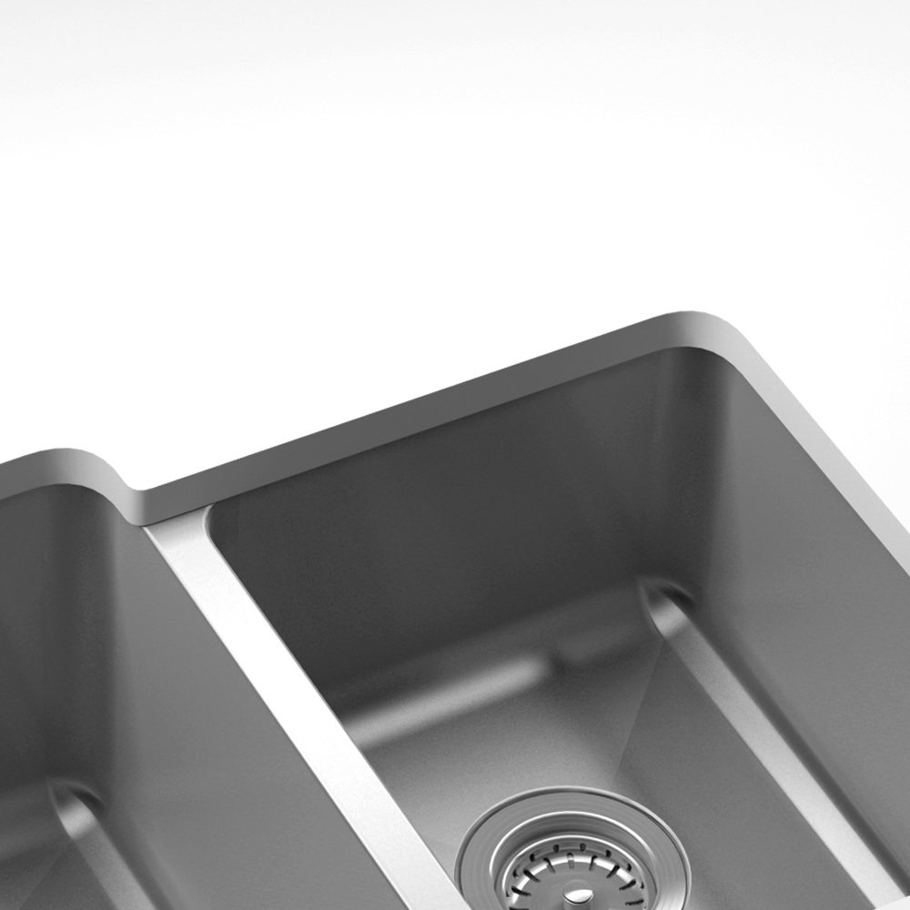 Julien Undermount Classic Double Bowl Kitchen Sink, L21"x18"x10" R12"x16"x8"