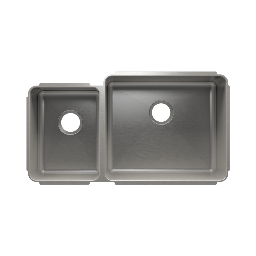 Julien Undermount Classic Double Bowl Kitchen Sink, L12"x16"x8" R21"x18"x10"