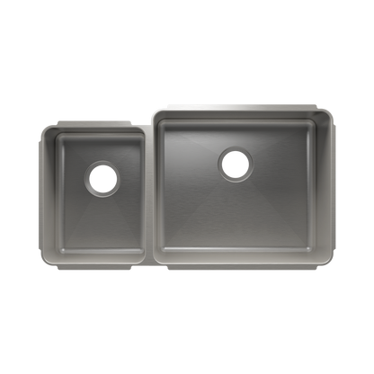 Julien Undermount Classic Double Bowl Kitchen Sink, L12"x16"x8" R21"x18"x10"