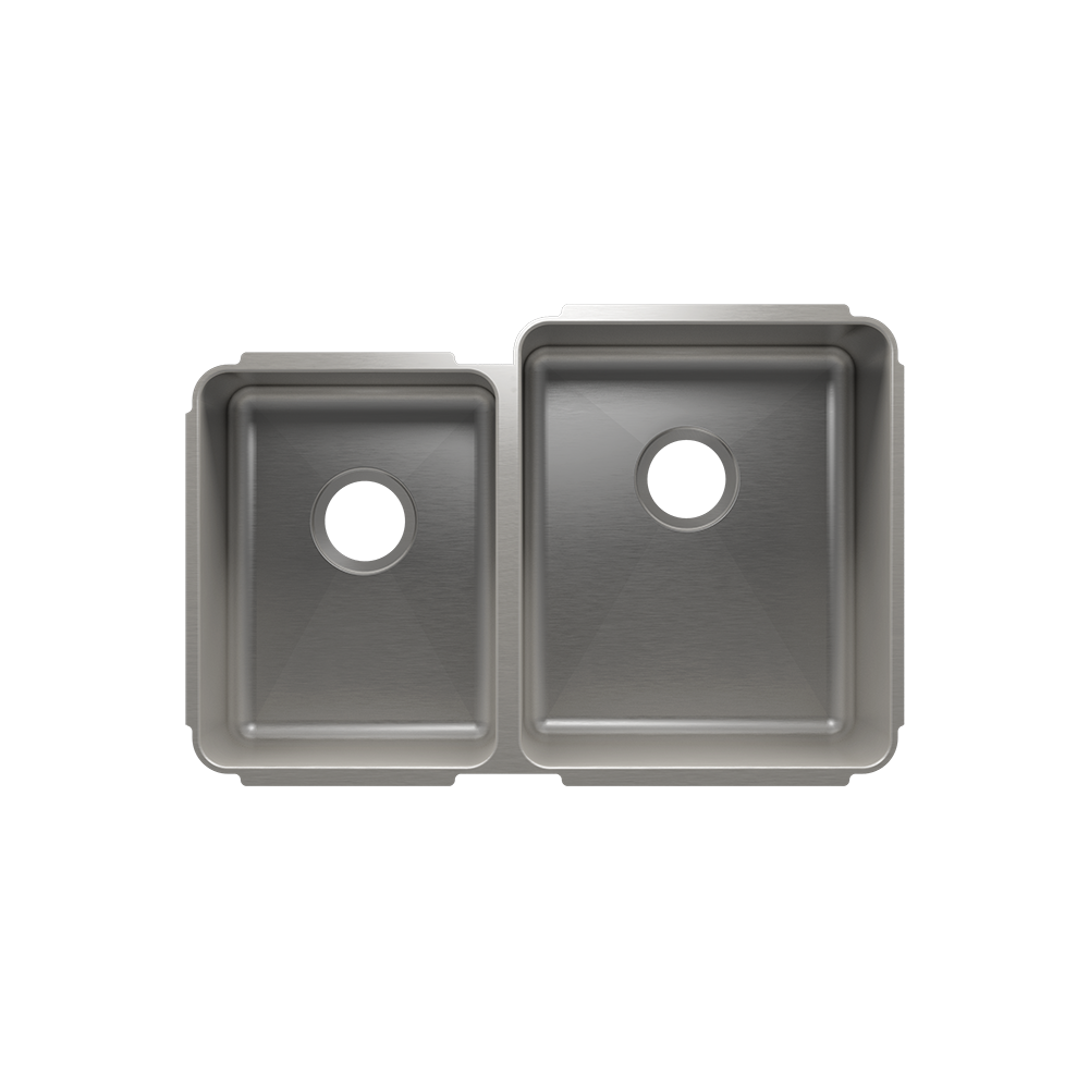 Julien Undermount Classic Double Bowl Kitchen Sink, L12"x16"x8" R15"x18"x10"