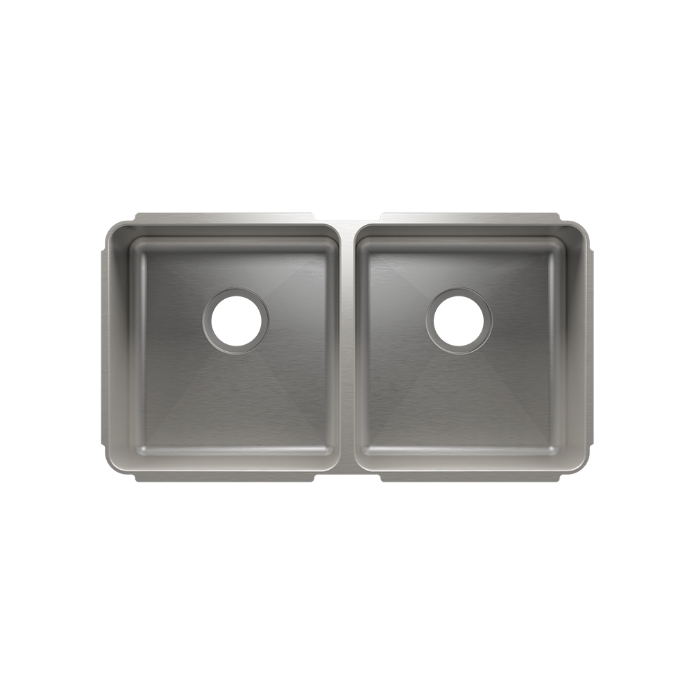 Julien Undermount Classic Double Bowl Kitchen Sink, L15"x16"x8" R15"x16"x8"
