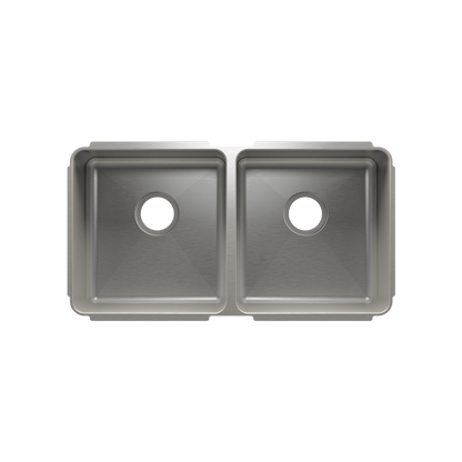 Julien Undermount Classic Double Bowl Kitchen Sink, L15"x16"x8" R15"x16"x8"