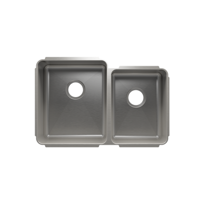 Julien Undermount Classic Double Bowl Kitchen Sink, L15"x18"x10" R12"x16"x8"