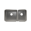 Julien Undermount Classic Double Bowl Kitchen Sink, L18"x16"x10" R12"x16"x8"