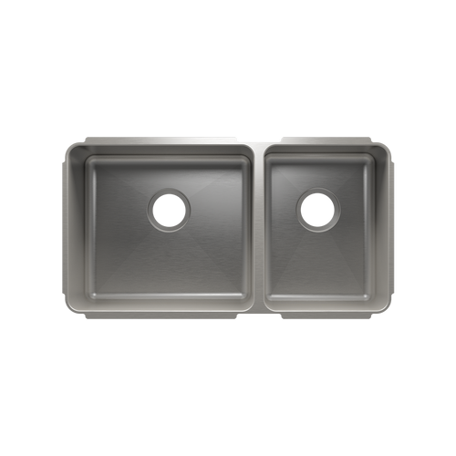 Julien Undermount Classic Double Bowl Kitchen Sink, L18"x16"x10" R12"x16"x8"